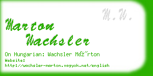 marton wachsler business card